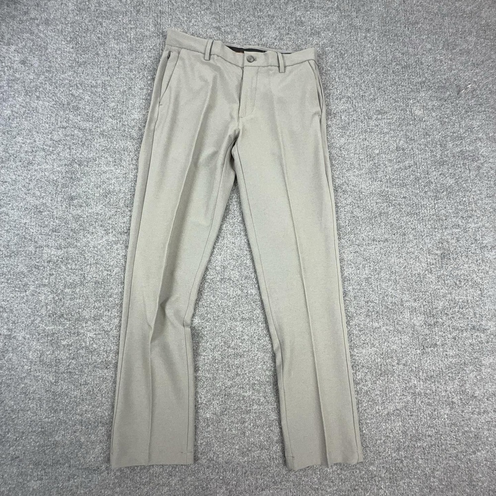 Van Heusen Pants Mens 30x32 Beige Flex Slim Fit Dress Slacks Stretch Microfiber